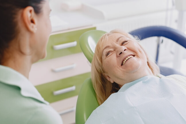 Senior lady in dental chair | Ashfield Dental Centre | Sydney